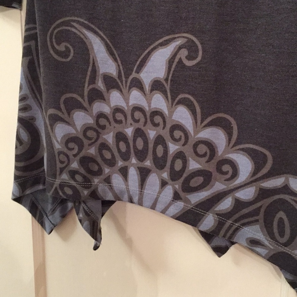 Philosophy Tunic Top/Dress Paisley Gray/ Blue Sz S - Picture 6 of 8